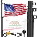 16 FT Telescoping Flag Pole, Heavy Duty Aerospace Aluminum Flagpole Kit