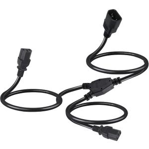 C14 to 2 X C13 Y Splitter Power Cord, 6FT IEC 320 C14 Male to Dual IEC 320 C13 Female Splitter 2 Ways PDU UPS Extension Power Cord 250V/10A