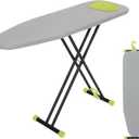 Ironing Board Full Size 54x14, RAINHOL Height Adjustable Iron Board with Thick Padded Cover and Smart Hanger, Heavy Duty Foldable Ironing Table with Silicone Pad Iron Rest, Gray