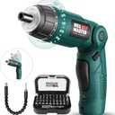 NEU MASTER Cordless Screwdriver, 4V Electric Screwdriver Rechargeable Power Screwdriver With Pivoting Handle, Front And Rear LED light, 32pcs Bits, 6+1 Torque Setting, 2000 mAh Battery Screwdriver
