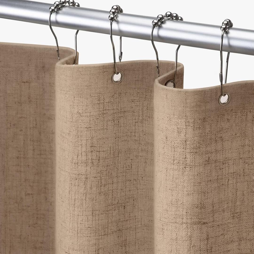 Awellife Shower Curtain Boho Stall Farmhouse Shower Curtains for Bathroom Natural Cloth Cotton Fabric Liner 72" L x 36" W (Small Stall 36"W x 72"L)