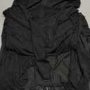 BORIFLORS Women's Sexy Ruched Bodycon Midi Dresses Elegant Mesh Long Sleeve Square Neck Ruffle Hem Cocktail Party Dress (Black) XL