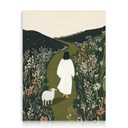Jesus and Lamb Christian Canvas Wall Art Jesus Leaves the 99 Sheep Painting Picture Wall Decor The Good Shepherd Bible Poster Print Artwork for Living Room Bedroom Church Prayer Room Decorate, Framed