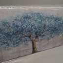 Tree of Life Wall Art Blue Tree Picture Wall Decor Artwork Framed Abstract Canvas Painting Nature Decor for Living Room Bedroom Bathroom Office Home Decor 20"x40"Can Be Hung Directly