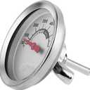 1.85 Inch BBQ Thermometer Gauge for Multiple Grills and BBQ Smokers, Barbecue Grill Temperature Gauge Replacement Parts, Silver