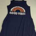 Womens Good Vibes Rainbow Sleeveless Funny Grapic Maxi Dress Summer Casual Letter Tank Dresses with Pockets Wine red s