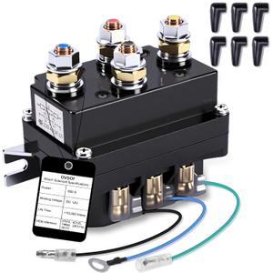 ovsor 12V 500A Well-Made Winch Solenoid Relay Contactor Thumb Truck Serves as a Perfect Replacement for ATV UTV 8000-12000lbs Winch with 6 Protecting Caps