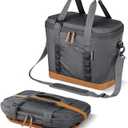 CleverMade Collapsible Insulated Cooler Bag  Leakproof Soft Cooler for Beach, Travel, Car  Bottle Opener (30 Can, Charcoal Gray)