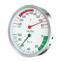 5-Inch Large Display Sauna Thermometer Hygrometer - Color-Coded Dial, Stainless Steel, Heat-Resistant, Easy to Read Humidity & Temperature Gauge for Home Spa, Steam Room, Sauna (70-250F, 0-100% RH)
