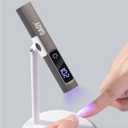 GAOY Cordless UV Light with Stand, Handheld Nail Lamp, Portable LED Nail Lingt, Cordless Rechargeable, Fast Curing, Matte Black