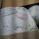 Laura Ashley - Queen Bonus Comforter Set, Reversible Bedding with a Soft Feel, 7 Piece Bed Set with Matching Pillowcases, Euro Shams, & Throw Pillow Covers (Serenity Roses/Mattie Stripe Pink)
