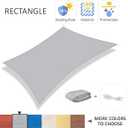 16'x20' Sun Shade Sail Light Grey Rectangle Canopy Sail Shade for Patio Garden Outdoor Backyard