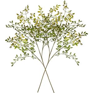 2Pcs Artificial Greenery Stems, 43.6" Nandina Branches Tall Faux Plant Stems for Vase, Greenery Decor Stems Leaves Bunches for Shop Garden Office Home Dcor (Orange2)