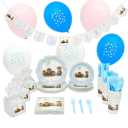 Cat Birthday Decorations, Kitty Dinnerware Set, Banner, Favor Boxes, Balloons (Serves 24, 217 Pieces)