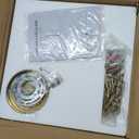 12" Farmhouse Pendant Light, Hand-Blown Clear Hammered Glass Hanging Light Fixture with Brass Gold Finish, Adjustable Chain Ceiling Light for Kitchen Island, Dining Room, Hallway, E26 Socket