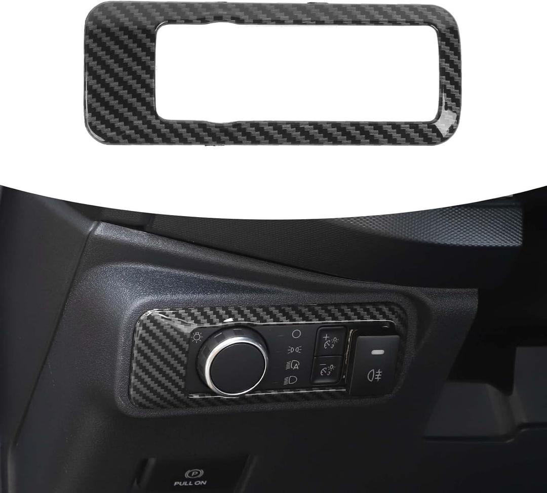 RAZPOY Headlight Switch Button Cover Trim for 2021-2025 Ford Bronco Accessories Carbon Fiber