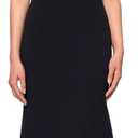 Betsy & Adam Women's Floor Length Scuba Crepe Evening Gown with Off Shoulder Taffeta Twist Neckline Formal Dress, Black Size 10