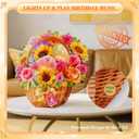 XTF2015 Birthday Cards with MUSIC & LIGHTS, Happy Birthday Card, Peony & Daisy, 11 Inch Life Sized Forever Flower Bouquet 3D Pop Up Music Cards for Mom Daughter Women Wife