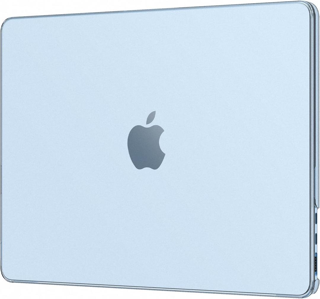 EooCoo Compatible with MacBook Air 13 inch Case M5 2026-2022 M4 M3 M2 A3449 A3240 A3113 A2681, Upgrade Matte, Scratch Resistant, Sturdy Protective Hard Shell for Mac Air 13.6 inch Case, Sky Blue Clear