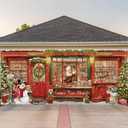 Christmas Garage Door Banners Christmas Garage Door Backdrop Decor for Xmas Party Background Supplies(5.9 x 16.4 ft,Santa's Toy Shop)