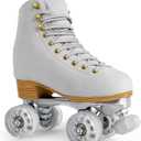 Roller Skates for Women or Men with Height Adjustable Rubber Stoppers Retro Suede Quad Roller Skates for Outdoor and Indoor (10, Gray)
