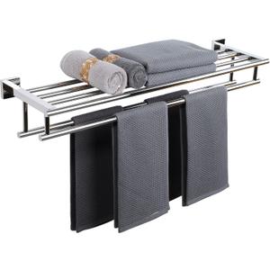 Alise Towel Rack,Towel Hanger Towel Shelf with Double Towel Bars for Bathroom Lavatory,32 Inch SUS 304 Stainless Steel Wall Mount Towel Holder,Polished Chrome