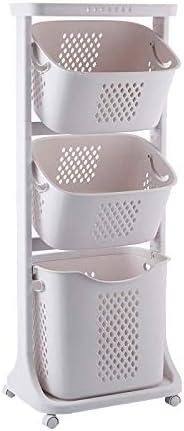 Laundry Basket Bathroom Multi-layer Clothes Storage Basket Household, Simple Kitchen Shelf Fruit Stand, 17.3 x 13 x 43.3 inches