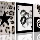 SongZest 3 Piece Canvas Wall Art Y2K Wall Decor Lucky 8 Ball Pictures Leopard Painting Queen of Spades Framed Art Retro Prints Aesthetic Artwork for Game Room Bar Apartment