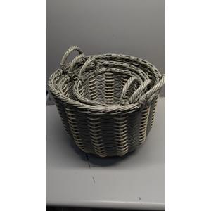 16, 12, 11in Baskets, Greenish Gray, 3pc
