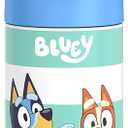 THERMOS FUNTAINER Water Bottle with Straw - 12 Ounce - Kids Stainless Steel Vacuum Insulated Water Bottle with Lid, Bluey