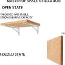 White Folding Shelf Brackets Max. Load 220 lb, Heavy Duty DIY Wall Mounted Shelf Bracket Space Saving for Table Work Bench (10 INCH-2PCS)