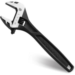 WORKPRO 6" Adjustable Wrench, Black Oxide Wrench 6 Inch with Inch/Metric Scale, Premium Cr-V Steel