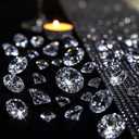 DomeStar 1,000PCS Diamond Decorations, Clear Fake Diamonds Vase Fillers Acrylic Crystal Gems for Wedding Table Scatters Party Decor(0.24-1.2inch) (Medium)