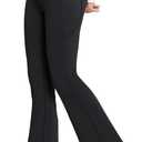 baleaf Women's Fleece Lined Pants Winter Thermal Warm Bootcut Flare Leggings Hiking Yoga Pants with Zip Pockets Cold Weather (Medium, Black)