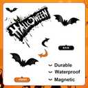 2 x 20Pcs Halloween Garage Decoration Magnet Stickers Black Pink Bat Refrigerator Decals Magnet Stickers for Party Home Door Dishwasher Decor