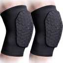 COOLOMG Basketball Knee Pad for Kids Youth Adult, Compression Anti-slip Knee Sleeve for Baseball Volleyball Football, Sports Knee Protector (1 Pair) (Small, Black New)