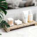 Natural Marble Tray Marble Pedestal Stand for Kitchen Counter, Bathroom, Home Decor, Small Plant Tray 4.02" x 15.98" Soap Dish Holder for Jewelry, Vanity, Counter Luxury Decorative Tray (Kashmir Gold)