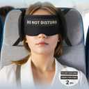 Travel Pillows for Airplanes, Airplane Pillow for Long Flights Sleeping Travel, Airplane Head Strap with Eye Mask 360 Support Headrest for Plane Road Trip Sleep, Stop BobbleheadBlack