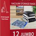 MEIQIHOME Vacuum Storage Bags, Space Saver Sealer Bags,Vacuum seal bags for clothing, Pillows, Comforters, Blankets, Bedding,Travel,12 Jumbo
