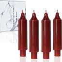 Burgundy Short Taper Candles for Christmas Unscented Dripless Candlesticks for Home Decor, Wedding, Parties and Special Occasions,6 inch,Set of 4