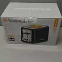 Toastmaster 2-Slice Toaster - Black with Stainless Steel - Kitchen Essential for Sandwich Bread & Breakfast Toast - Toaster with Wide Slots, High Rise Toast Lift & Cool-Touch Exterior