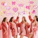 2 x Pajean 54 Pcs Galentine's Day Decorations Ladies Celebrating Ladies Hanging Swirls Double-sided Galentines Ceiling Hanging Decorations for Lady Girls Night Valentine's Day Party Supplies