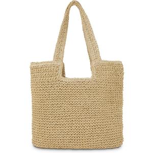 Straw Beach Tote Bag: Large Summer Boho Woven Bags - Rattan Handmade Shoulder Handbags for Women