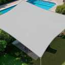 E&K Sunrise 10' x 13' Waterproof Sun Shade Sail Outdoor Rectangle Canopy Shade Cover UV Block for Pergola Patio Backyard Garden Deck (Light Gray)