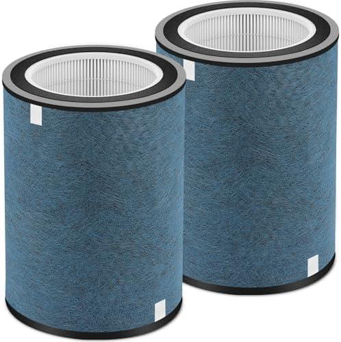 HP301 HP302 Replacement Filter 2Pack Compatible with Shark HP300 Series &HC502 Air Purifier MAX,HP200 Series HP202 HP201 &HP232 Filter Cleans Up to 99.98% Particles #HE2FKBAS,HE2FKBASMB