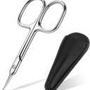 Cuticle Scissors, Extra Fine Curved Nail Scissors for Men Women, Professional Small Grooming Scissor for Eyebrow, Eyelash, Manicure and Pedicure (Silver)