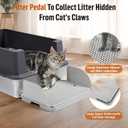 Cat Litter Box Step with Removable Splash-Proof Baffles, Large Pet Ramp for Litter Box with Filter Function Double Layer Cat Pedal Footrest Splash-Proof Easy to Clean (Light Grey)