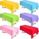 Peryiter 6 Pcs Assorted Color Fabric Rectangle Tablecloth 60 x 83 Inch Stain and Wrinkle Resistant Polyester Fabric Table Cloth Washable Decorative Cover for Wedding Party Banquet Dining Table
