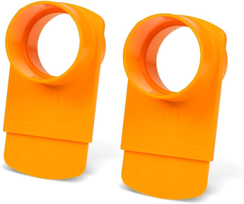 POWERTEC 70294-P2 2-1/2" Integrated Blast Gate Clog Resistant, Anti Gap Tapered ABS Plastic Fitting for Dust Collection Systems  2 Pack