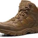 NORTIV 8 Men's Waterproof Hiking Boots Outdoor Trekking Lightweight Mountaineering Leather Shoes (9.5, Coyote)